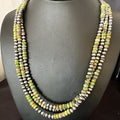 Navajo Pearls Green Gaspeite Turquoise Necklace 3S | Sterling Silver | Authentic Native American Handmade | 03091
