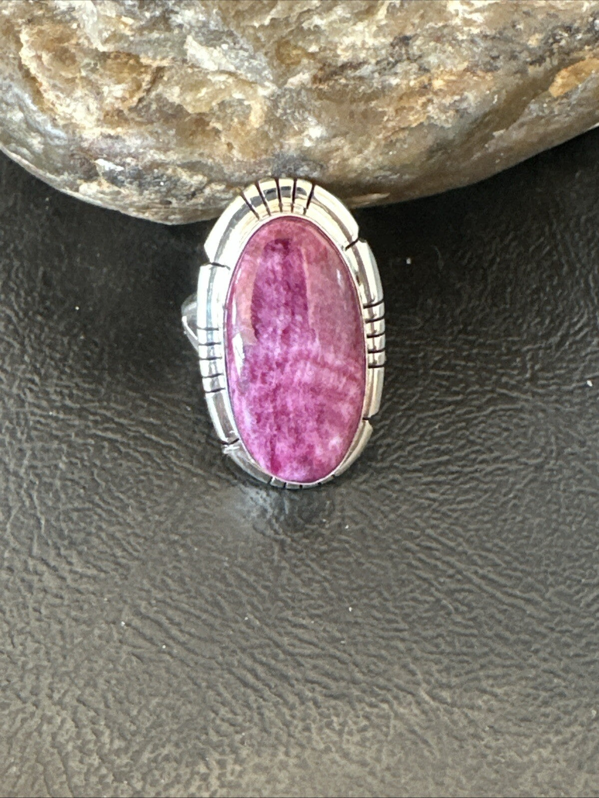 Womens Purple Spiny Oyster Navajo Sterling Silver Ring Size 6.5 18583