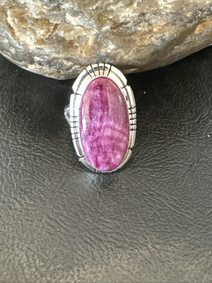 Womens Purple Spiny Oyster Navajo Sterling Silver Ring Size 6.5 18583