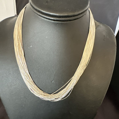 Silver Heishi Liquid All Sterling 30S Necklace 17" 17928