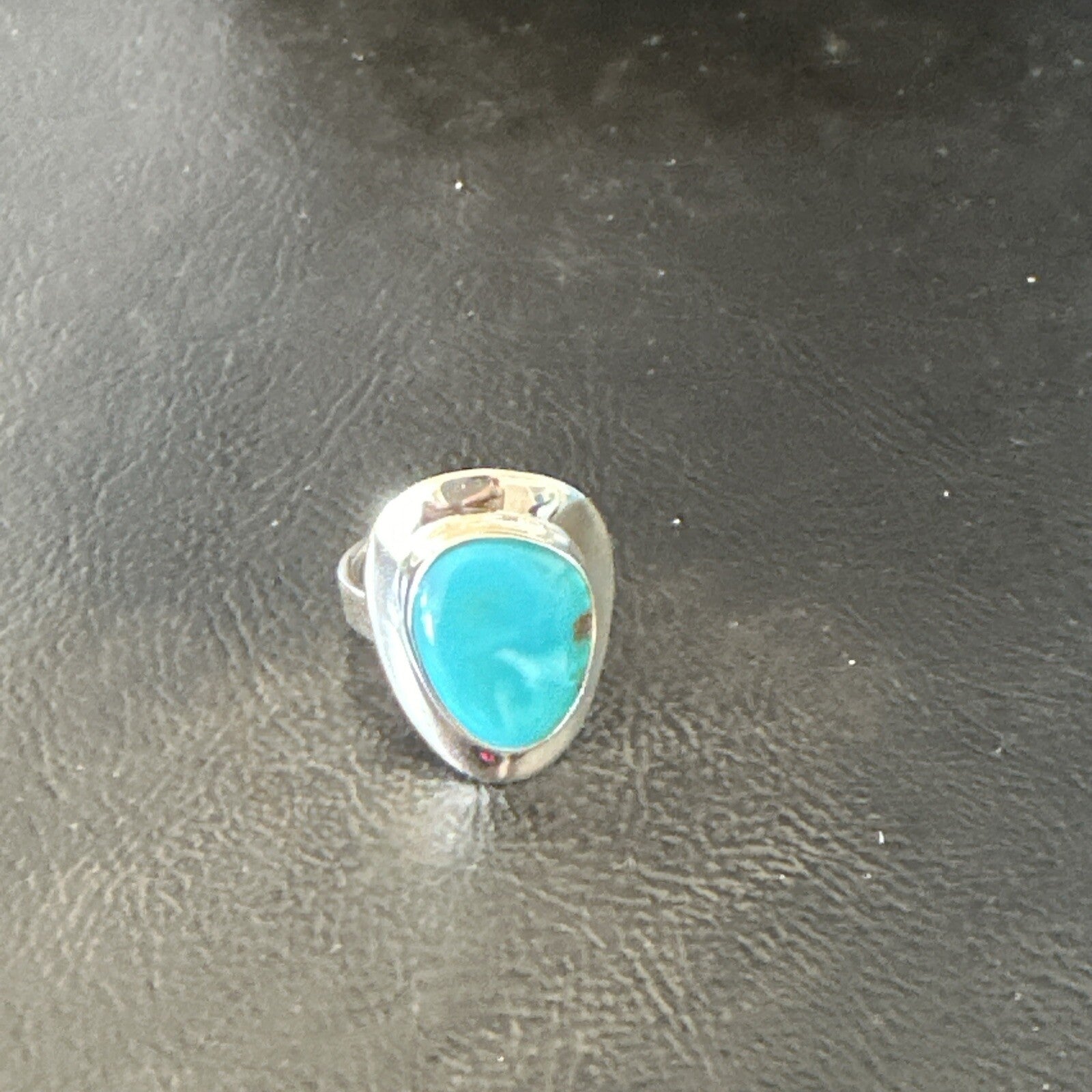 Southwestern Sterling Silver Blue Kingman Turquoise Ring Size 8 18516