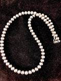 Navajo Pearls 4mm Bead Necklace 16"- 32" | Sterling Silver | Authentic Native American Handmade | 10032