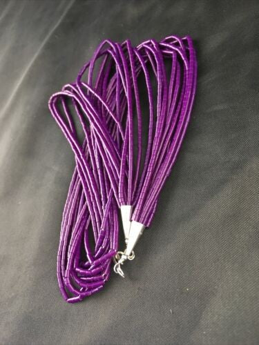 Navajo Sugilite 10 Strand Heishi Necklace | Sterling Silver Tubes 19" 10169
