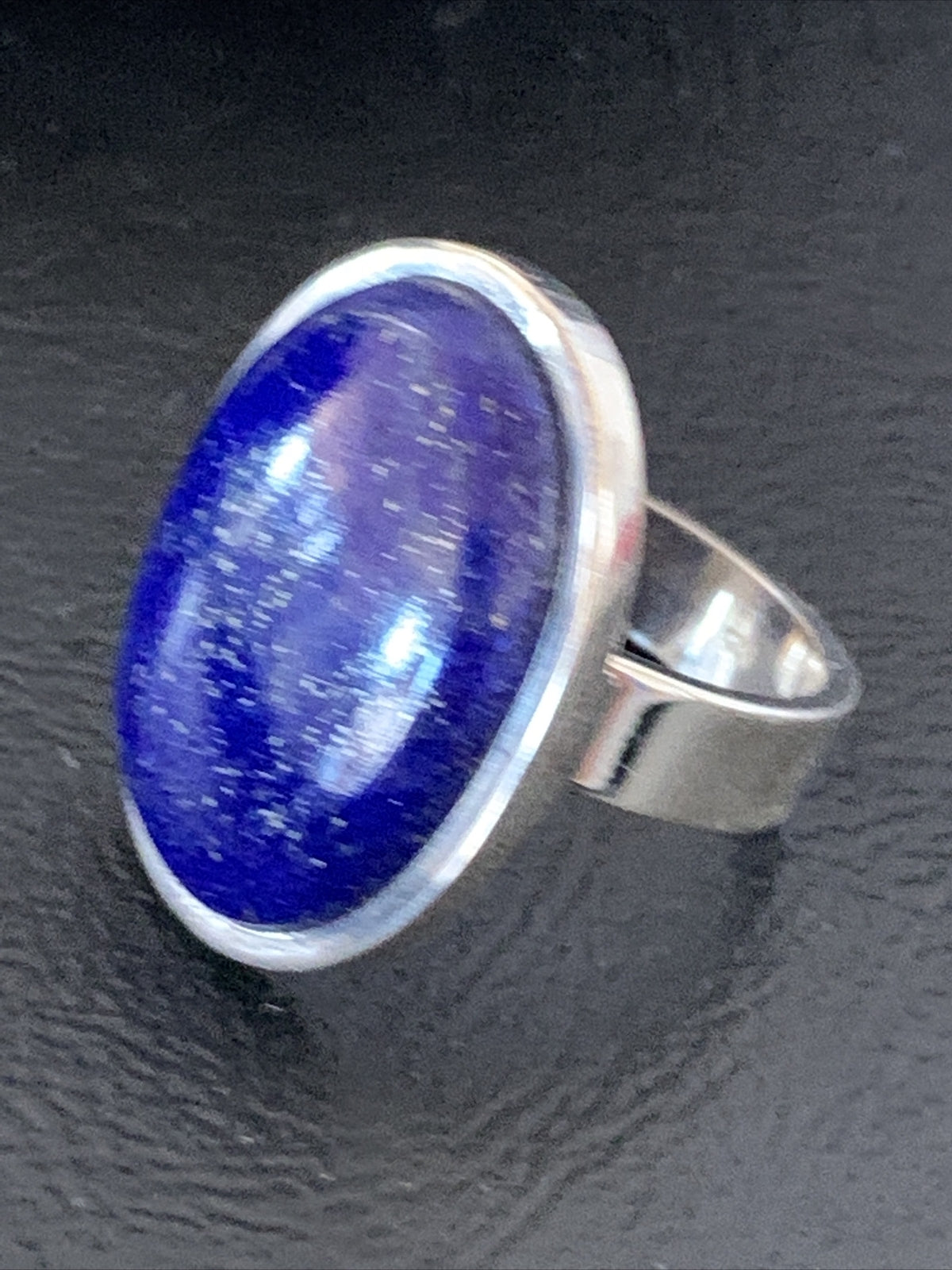 Men Blue Lapis Lazuli Navajo Sterling Silver Ring Size 7 10279