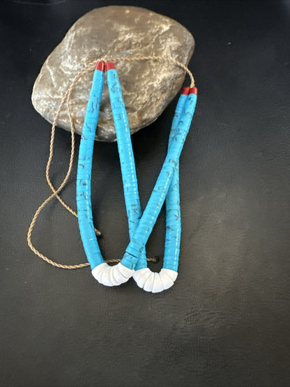 Stabilized Blue Turquoise Jacla Double White Santo Domingo 4.5" 18165