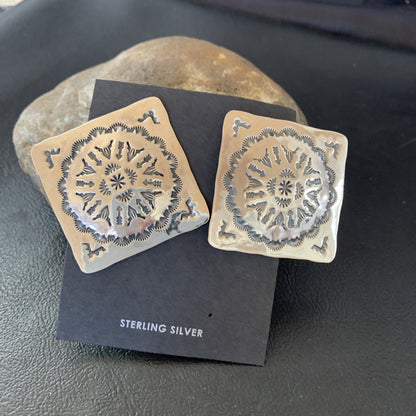 Womens Navajo Sterling Silver Earrings 01667
