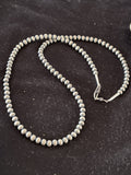 5mm Beads Navajo 18"Hook Eye Cone Necklace | Sterling Silver | Authentic Native American Handmade