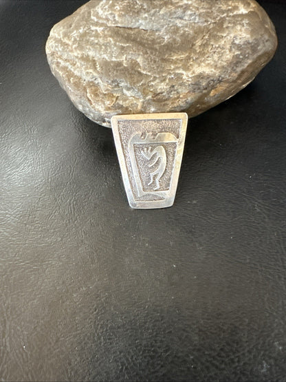 Old Pawn Kokopelli Native American Navajo Sterling Silver Pin 1.5" 19163