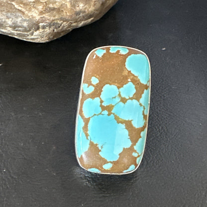 Blue Turquoise #8 Navajo Sterling Silver Ring Size 7 14961
