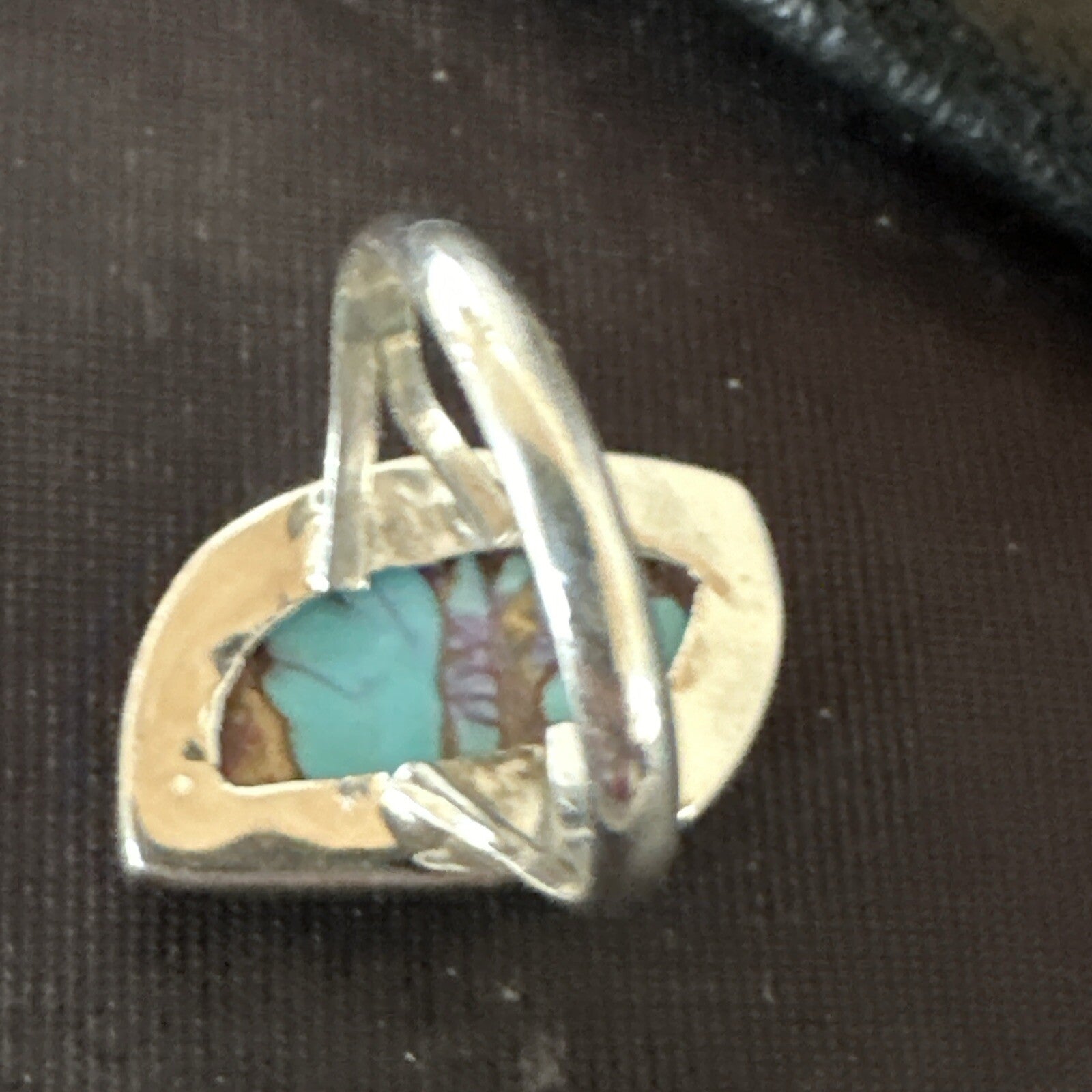 Blue Turquoise Spiny Oyster Southwestern Sterling Silver Ring Size 8 18441