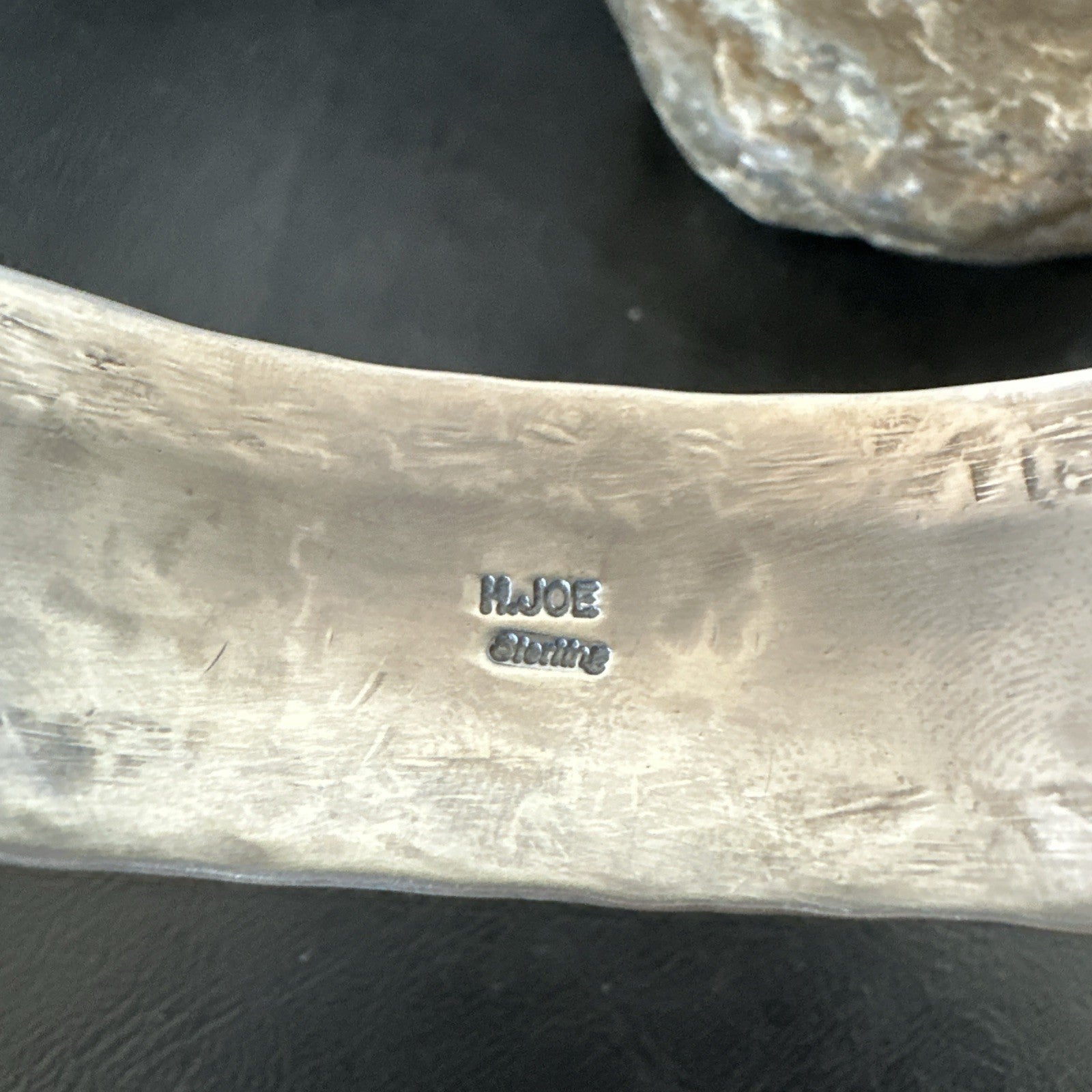 Orange Spiny Oyster 5 Stone Row Sterling Silver Navajo Cuff Bracelet 7.7" 19478