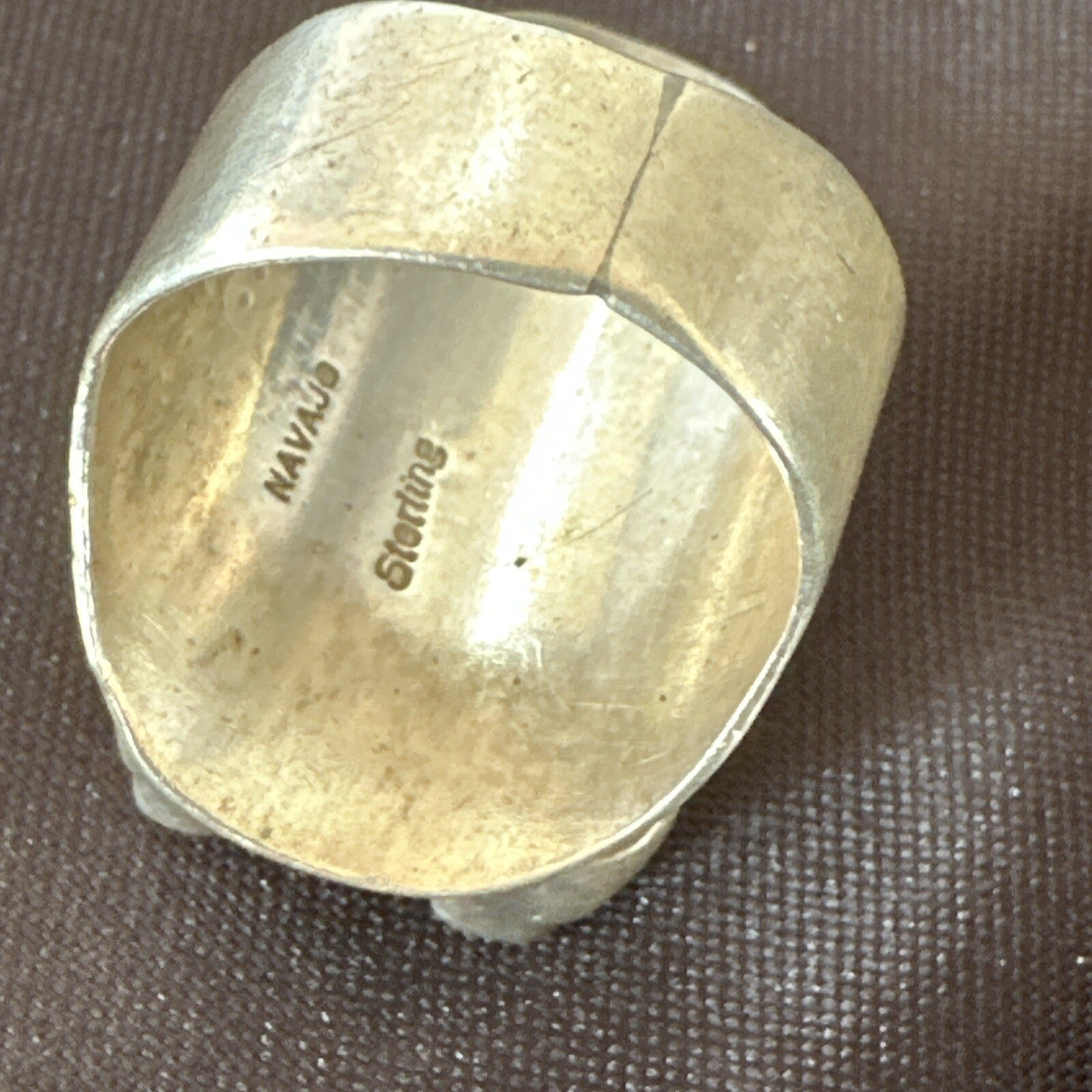 XL Mens Womens Storyteller Old Pawn Navajo Sterling Silver Ring Size 7 18116