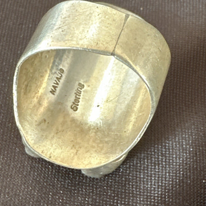 XL Mens Womens Storyteller Old Pawn Navajo Sterling Silver Ring Size 7 18116