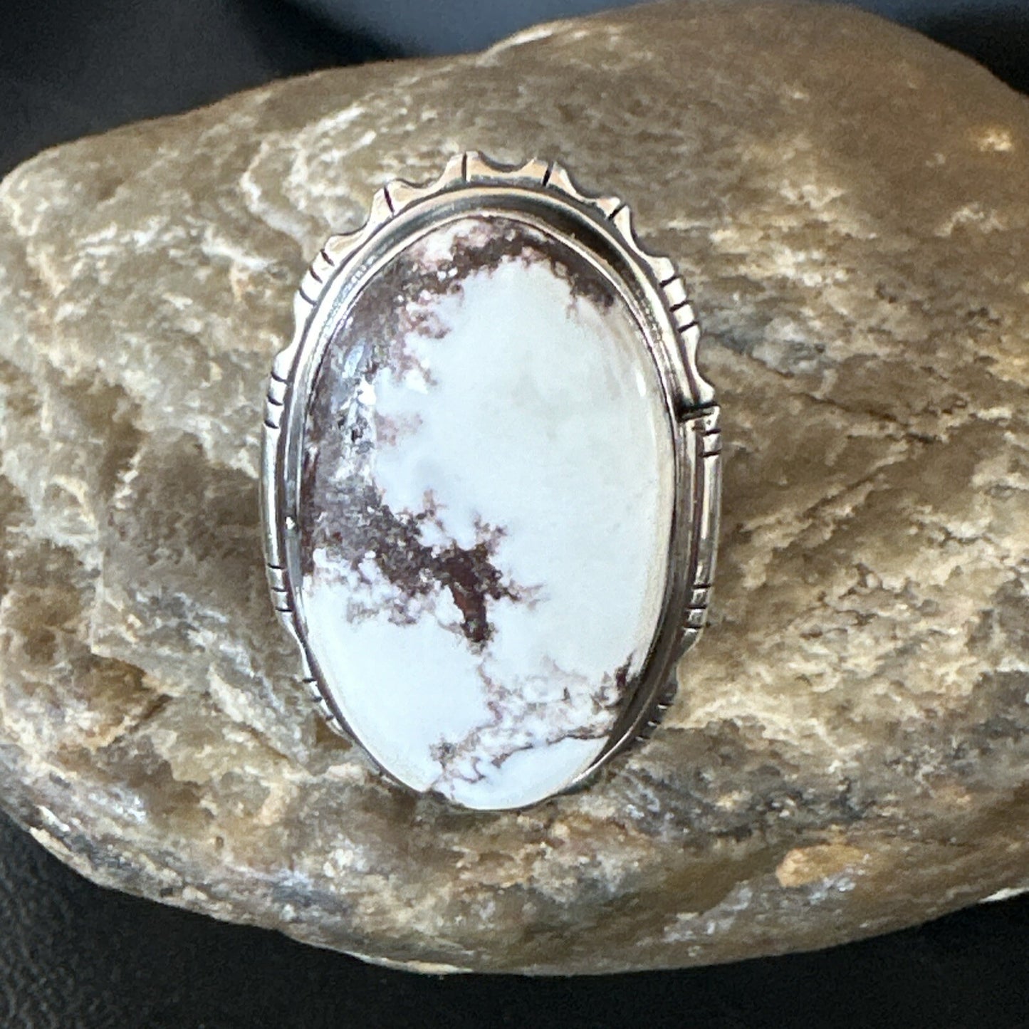 Mens Womens Wild Horse Turquoise Navajo Sterling Silver Ring Size 9 18012