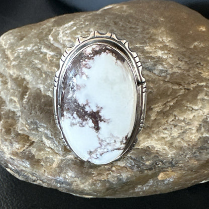 Mens Womens Wild Horse Turquoise Navajo Sterling Silver Ring Size 9 18012