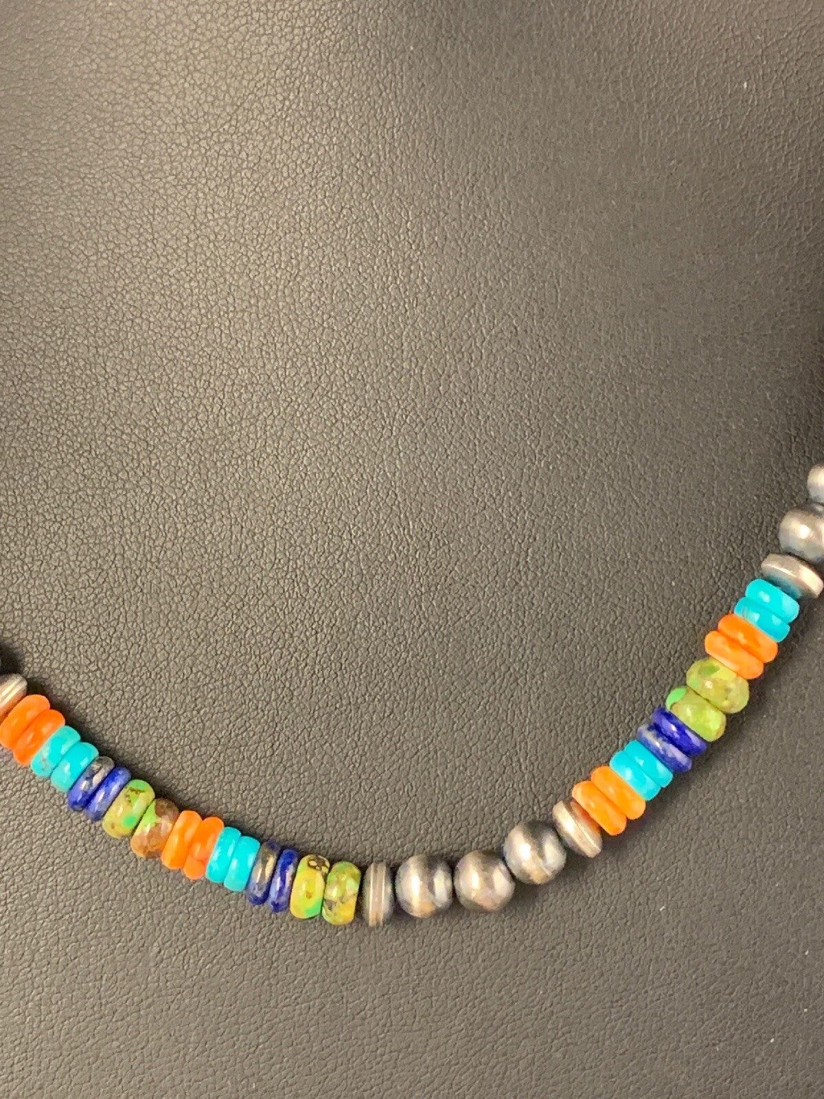 Native Sterling Silver Multi-Stone Turquoise Lapis Necklace Bracelet Set