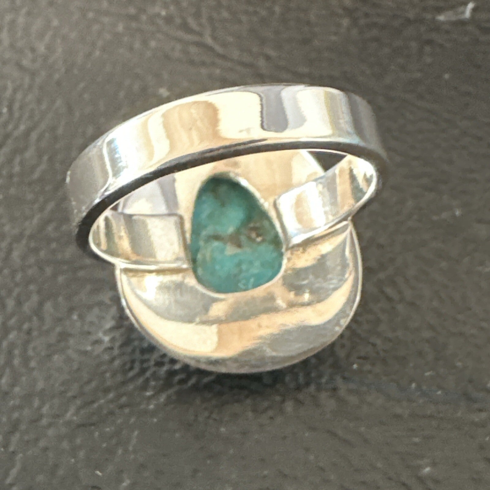 Southwestern Sterling Silver Blue Kingman Turquoise Ring Size 7 18505