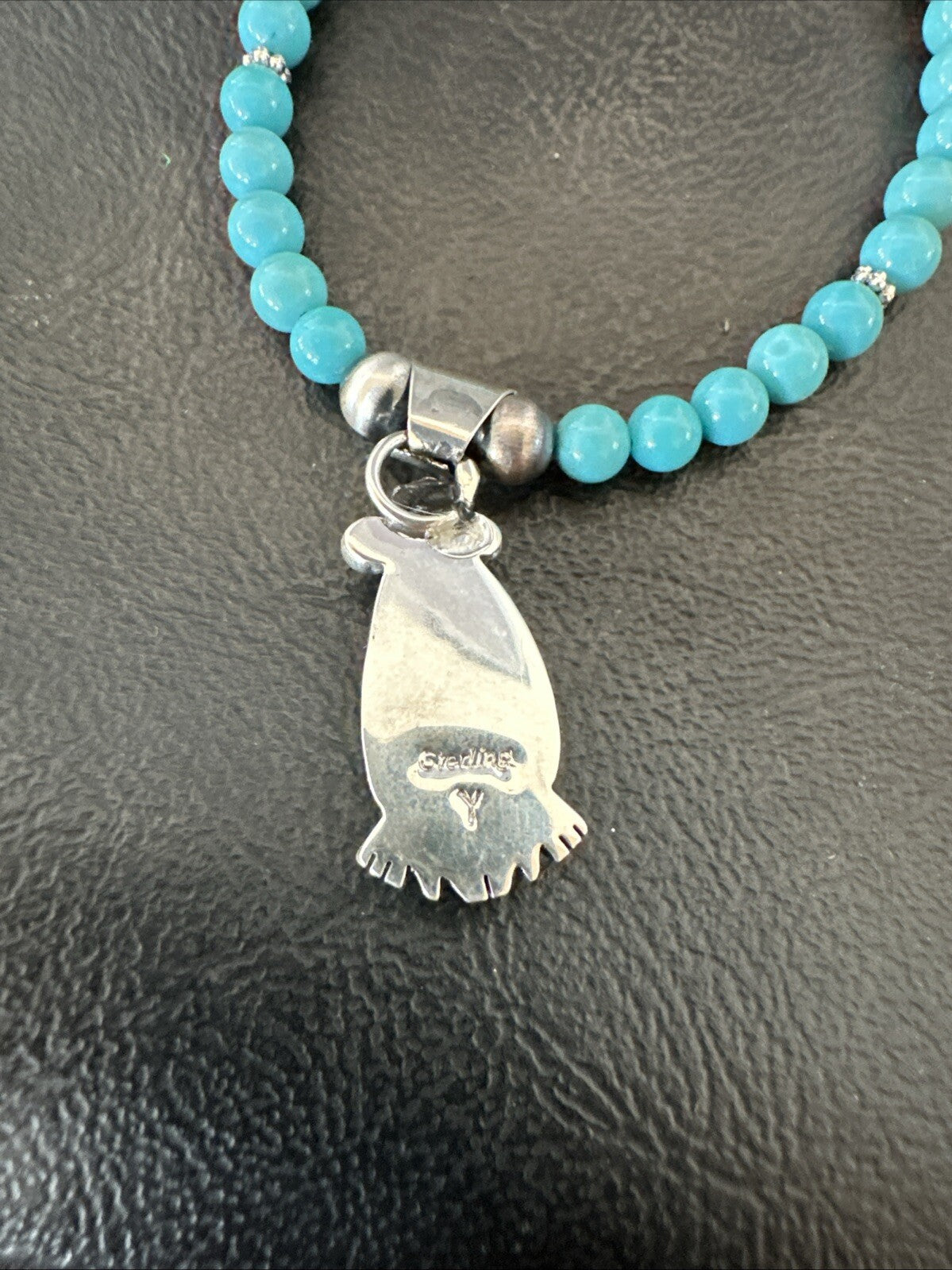 Blue Opal Pendant Turquoise Navajo Sterling Silver Necklace 23" 18734