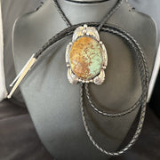 Men's Blue Golden Hills Turquoise Bolo Tie Navajo | Sterling Silver | Authentic Native American Handmade | 14787