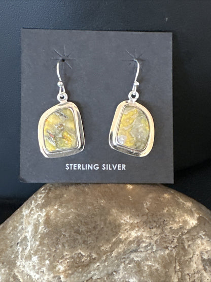 Womens Bumblebee Jasper Navajo Sterling Silver Earrings 15833