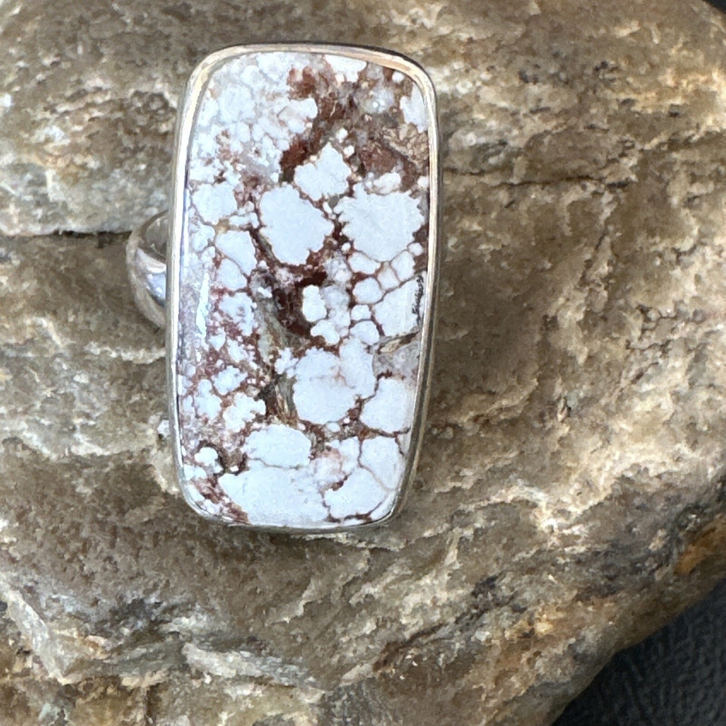 Mens Womens Wild Horse Turquoise Navajo Sterling Silver Ring Sz 7 17343