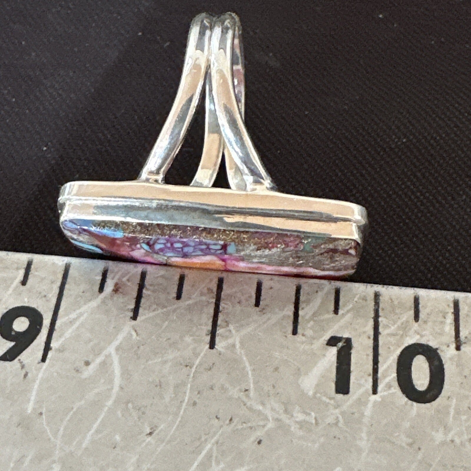 Blue Turquoise Spiny Oyster Southwestern Sterling Silver Ring Size 5 18502