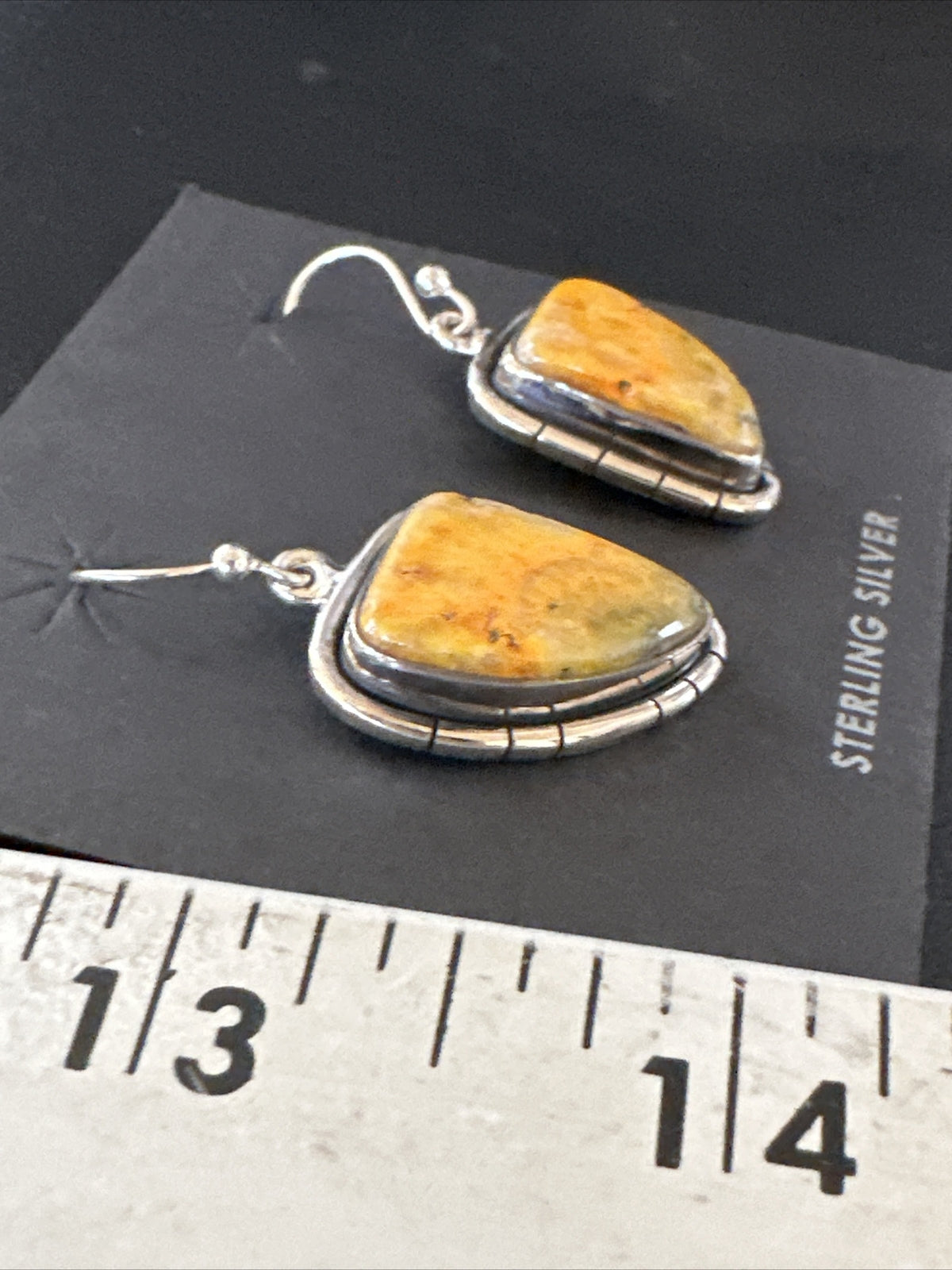 Womens Bumblebee Jasper Navajo Sterling Silver Earrings 15832