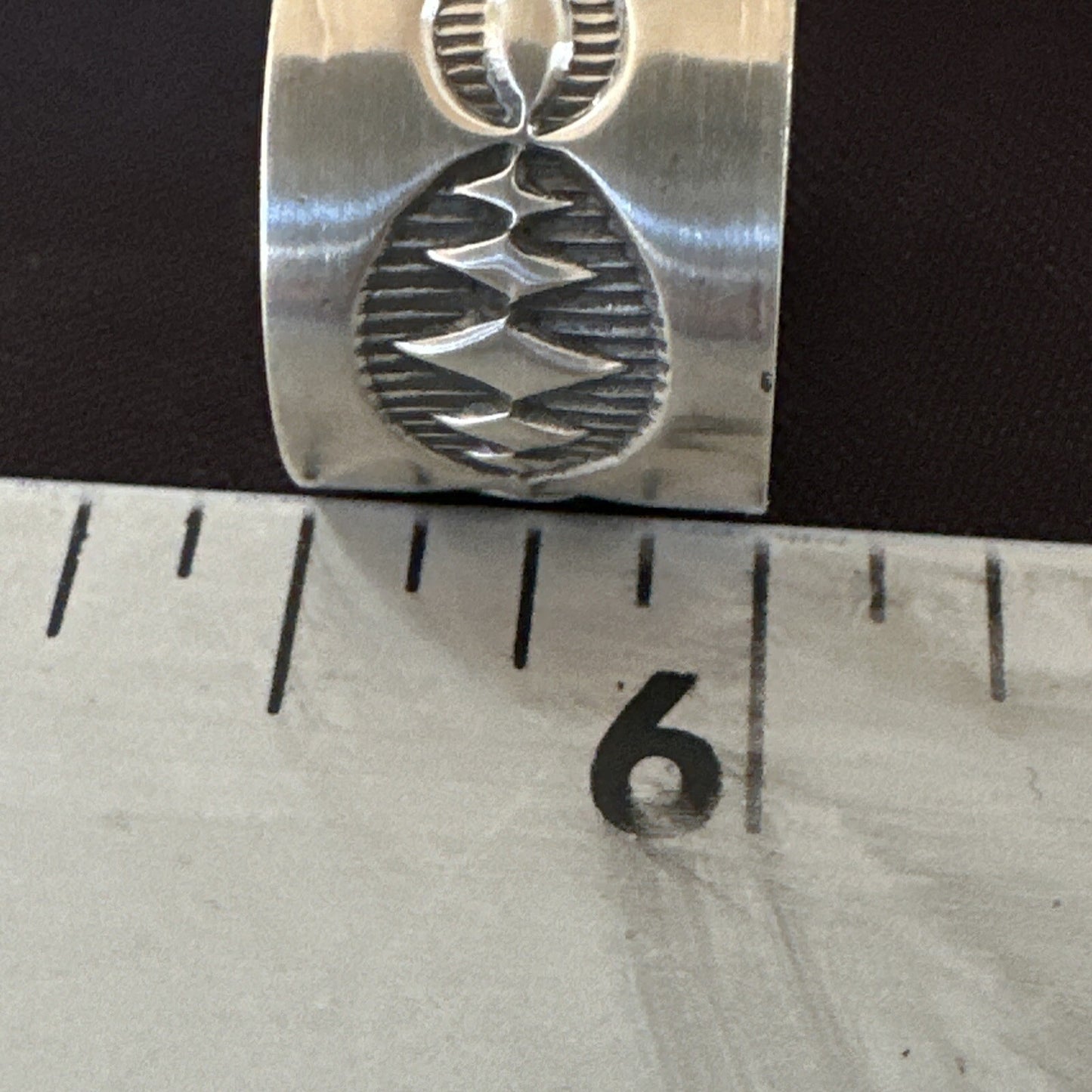 Mens Women Wedding Wide Band Navajo Stamped Sterling Silver Ring Size 7 17999