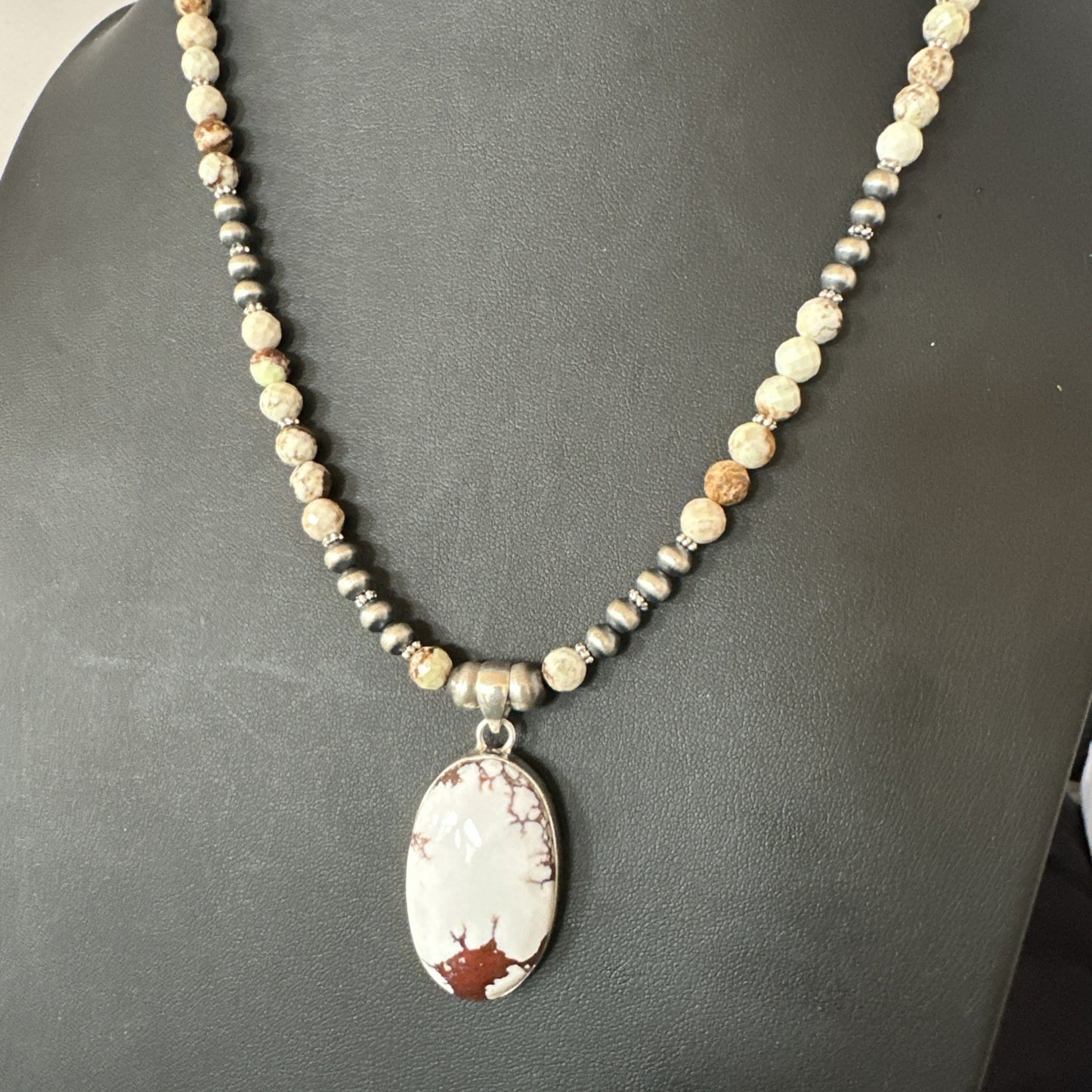 Mens Womens Wild Horse Turquoise Pendant Navajo Sterling Silver Necklace 19542