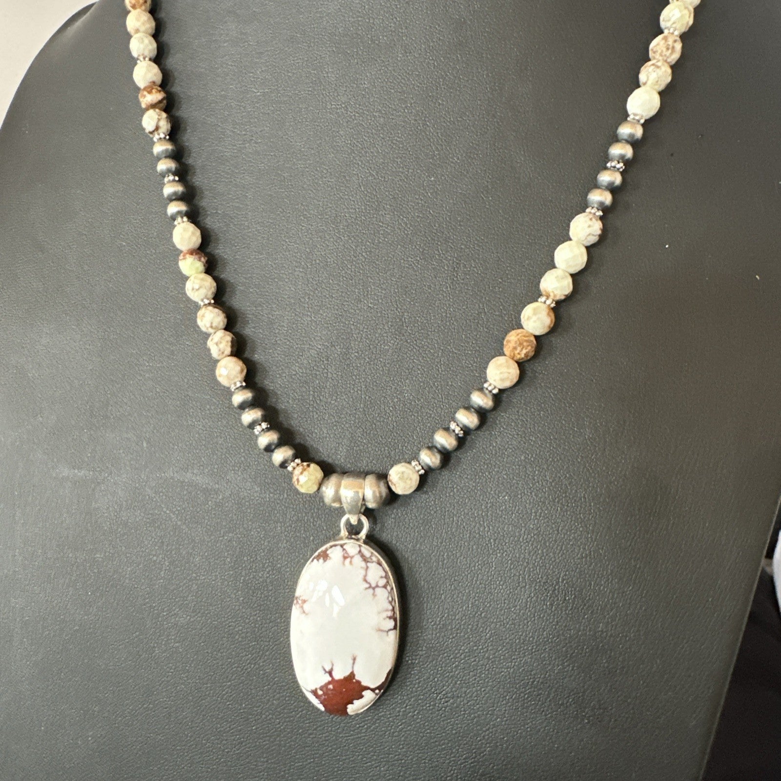 Mens Womens Wild Horse Turquoise Pendant Navajo Sterling Silver Necklace 19542