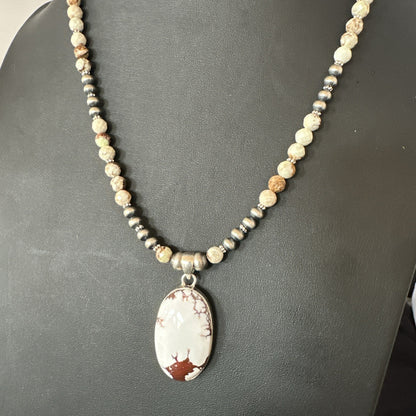 Mens Womens Wild Horse Turquoise Pendant Navajo Sterling Silver Necklace 19542