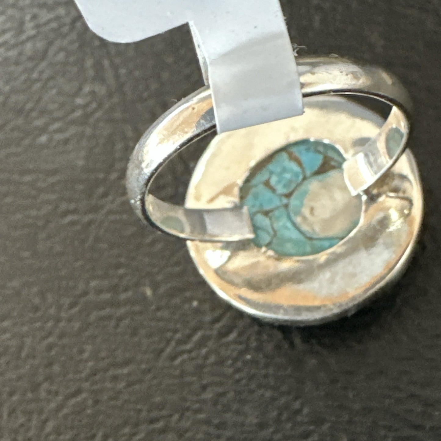 Blue Turquoise#8 Southwestern Sterling Silver Ring Size 7 19741