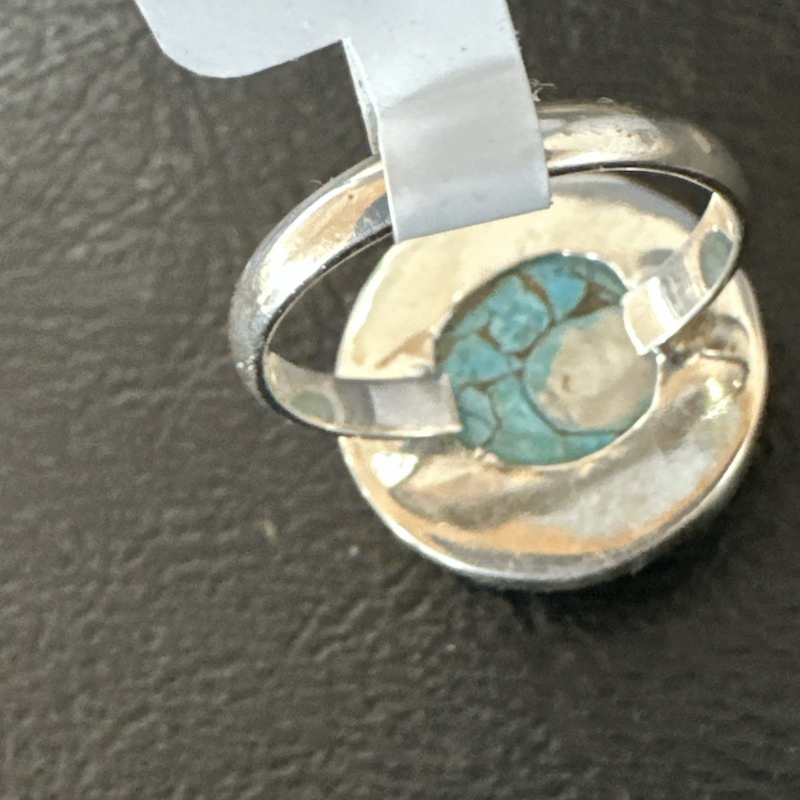 Blue Turquoise#8 Southwestern Sterling Silver Ring Size 7 19741