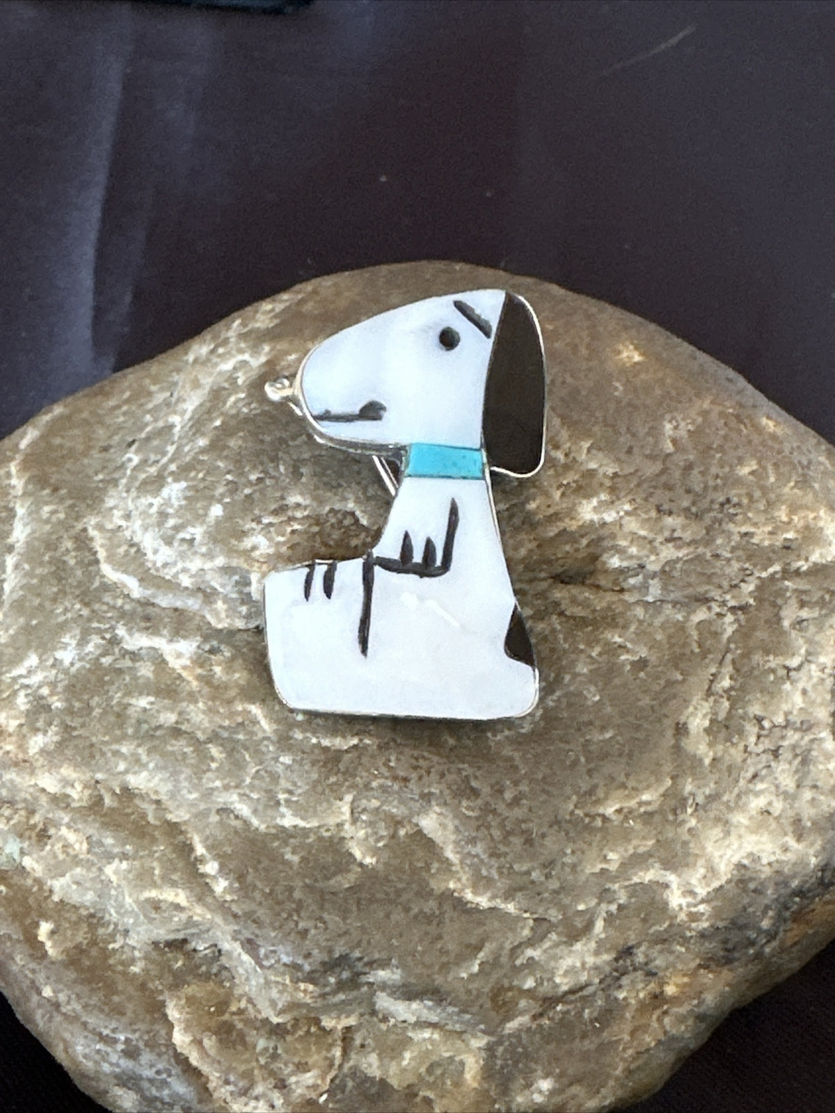 Snoopy Dog Zuni Sterling Silver Disney Pin Pendant Peanuts 17951