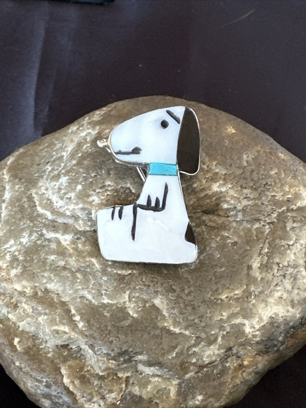 Snoopy Dog Zuni Sterling Silver Disney Pin Pendant Peanuts 17951