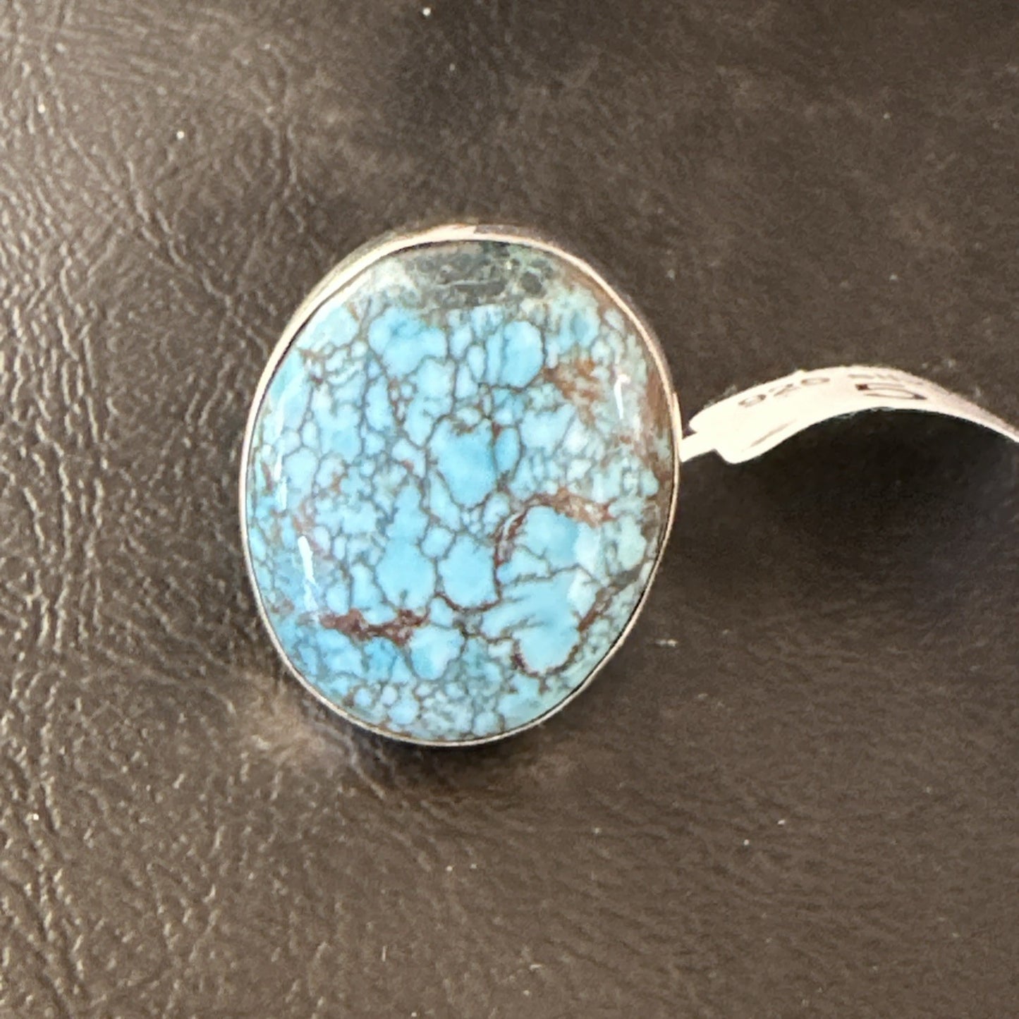 Blue Turquoise#8 Southwestern Sterling Silver Ring Size 5 19727