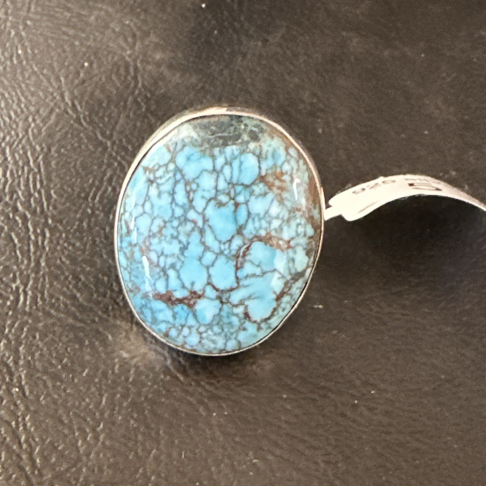 Blue Turquoise#8 Southwestern Sterling Silver Ring Size 5 19727