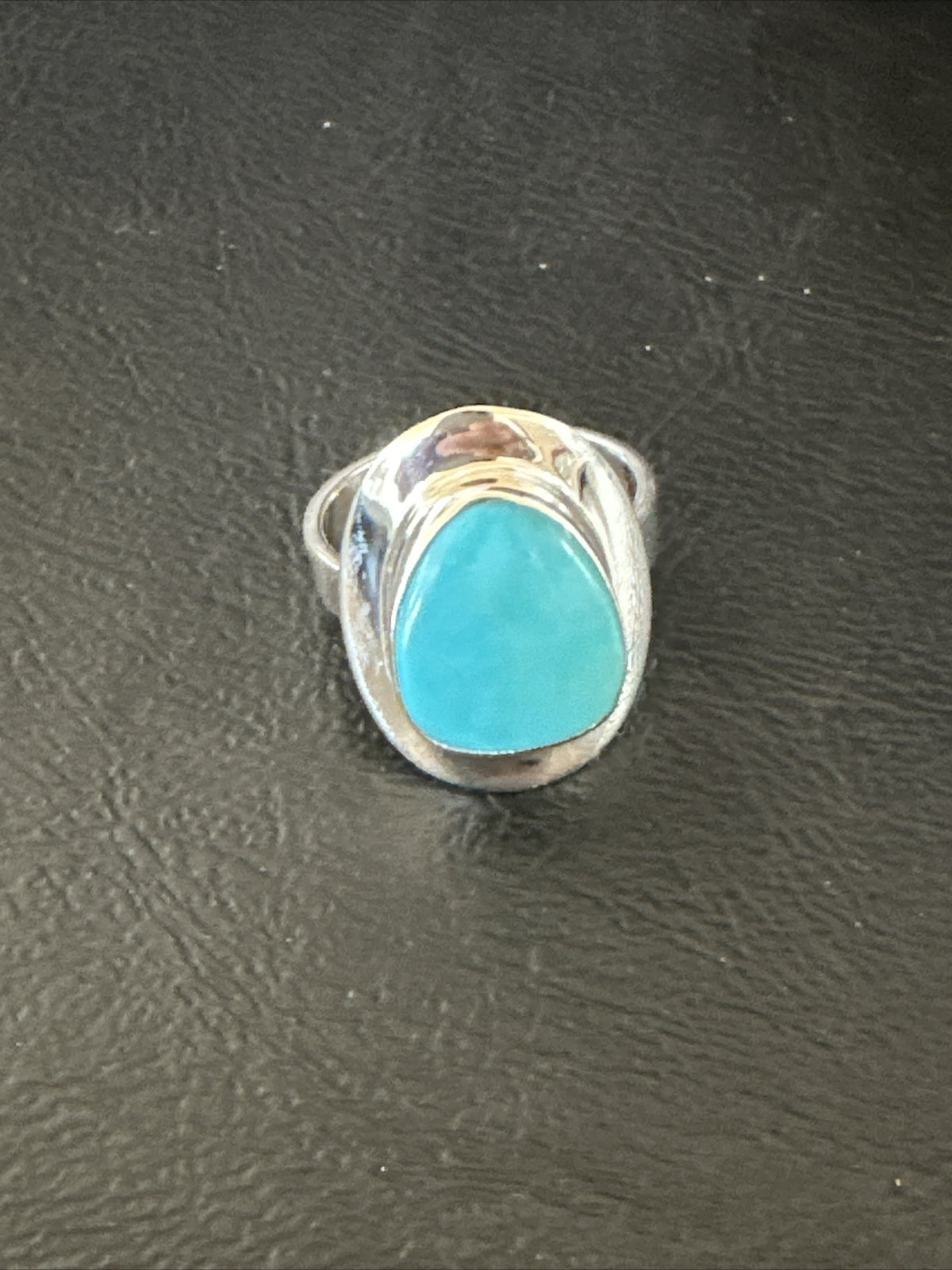 WoMens Sterling Silver Blue Kingman Turquoise Ring Size 7.5 17684