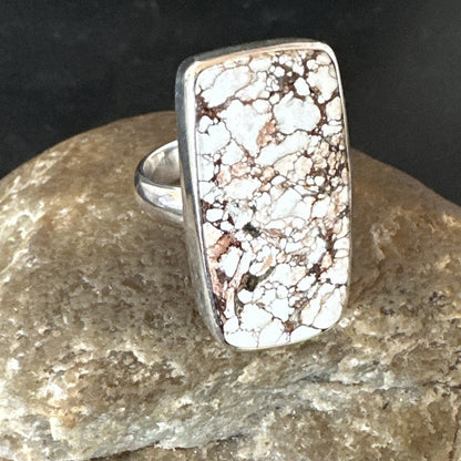 Mens Womens Wild Horse Turquoise Navajo Sterling Silver Ring Sz 8 17347