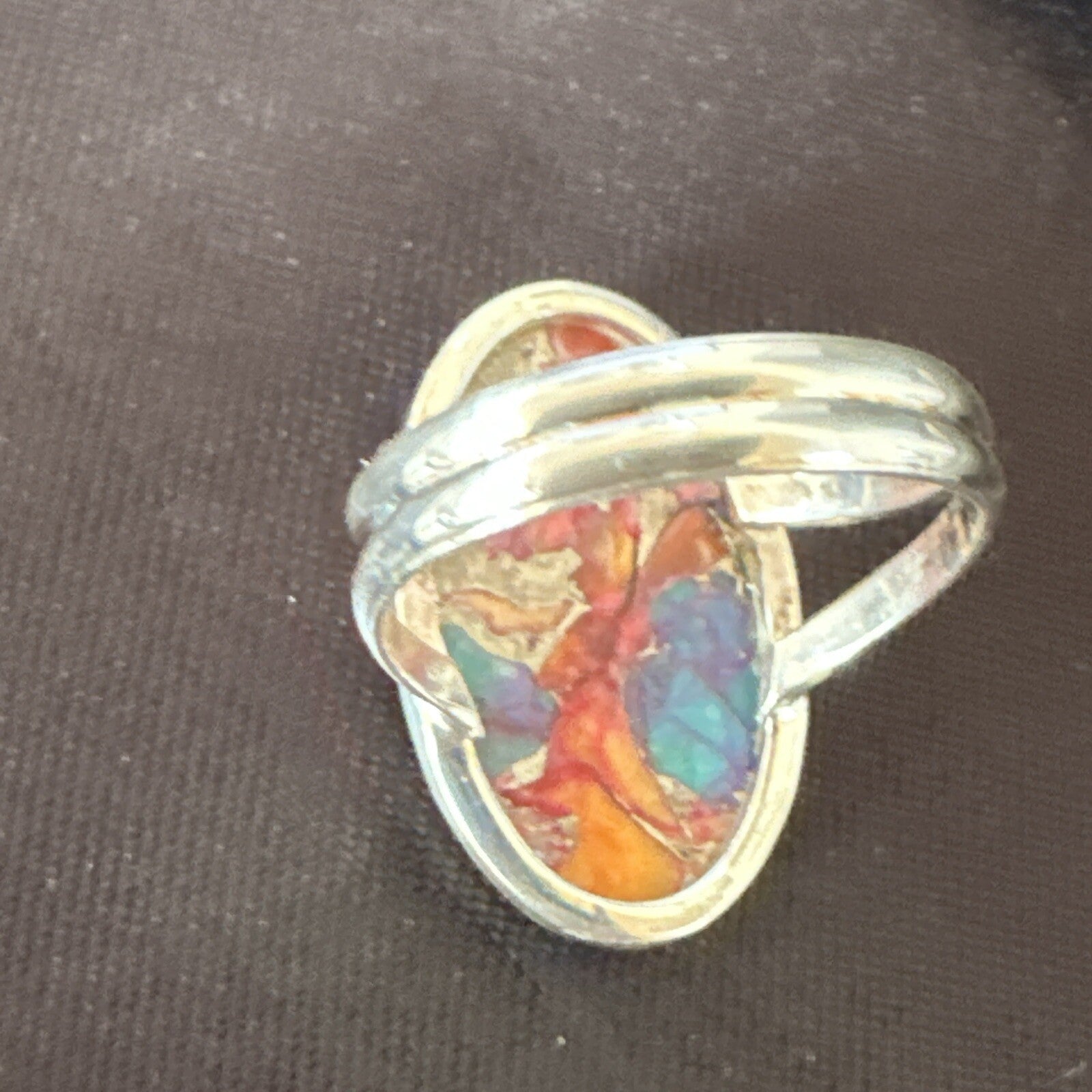 Turquoise Spiny Oyster Navajo Sterling Silver Ring Size 8 18213