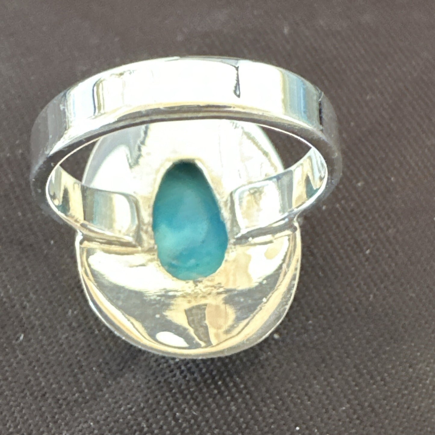 Southwestern Sterling Silver Blue Kingman Turquoise Ring Size 7.5 18525