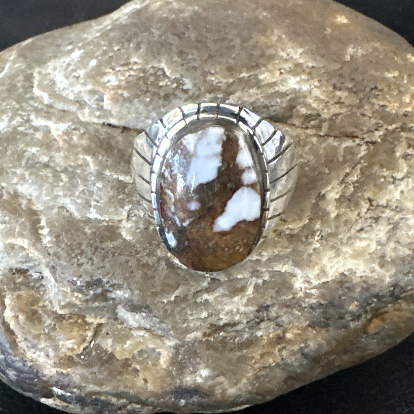 Mens Wild Horse Turquoise Southwestern Sterling Silver Ring Size 10.5 17793