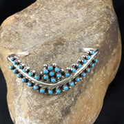 Children Blue Turquoise Petite Point Zuni Bracelet | Sterling Silver | Authentic Native American Handmade | 01990