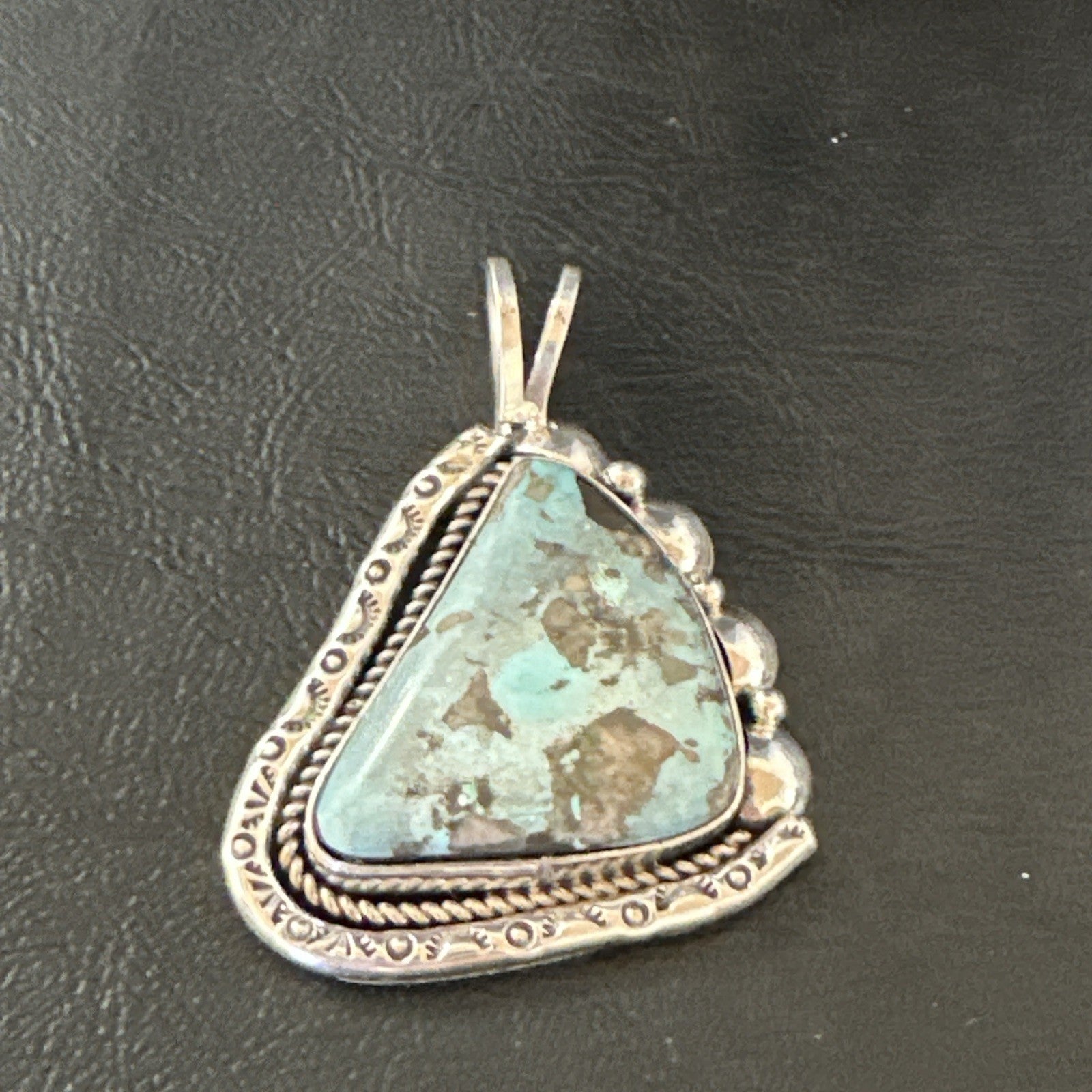 Men Women Blue Turquoise Pendant Navajo Sterling Yazzie 19527