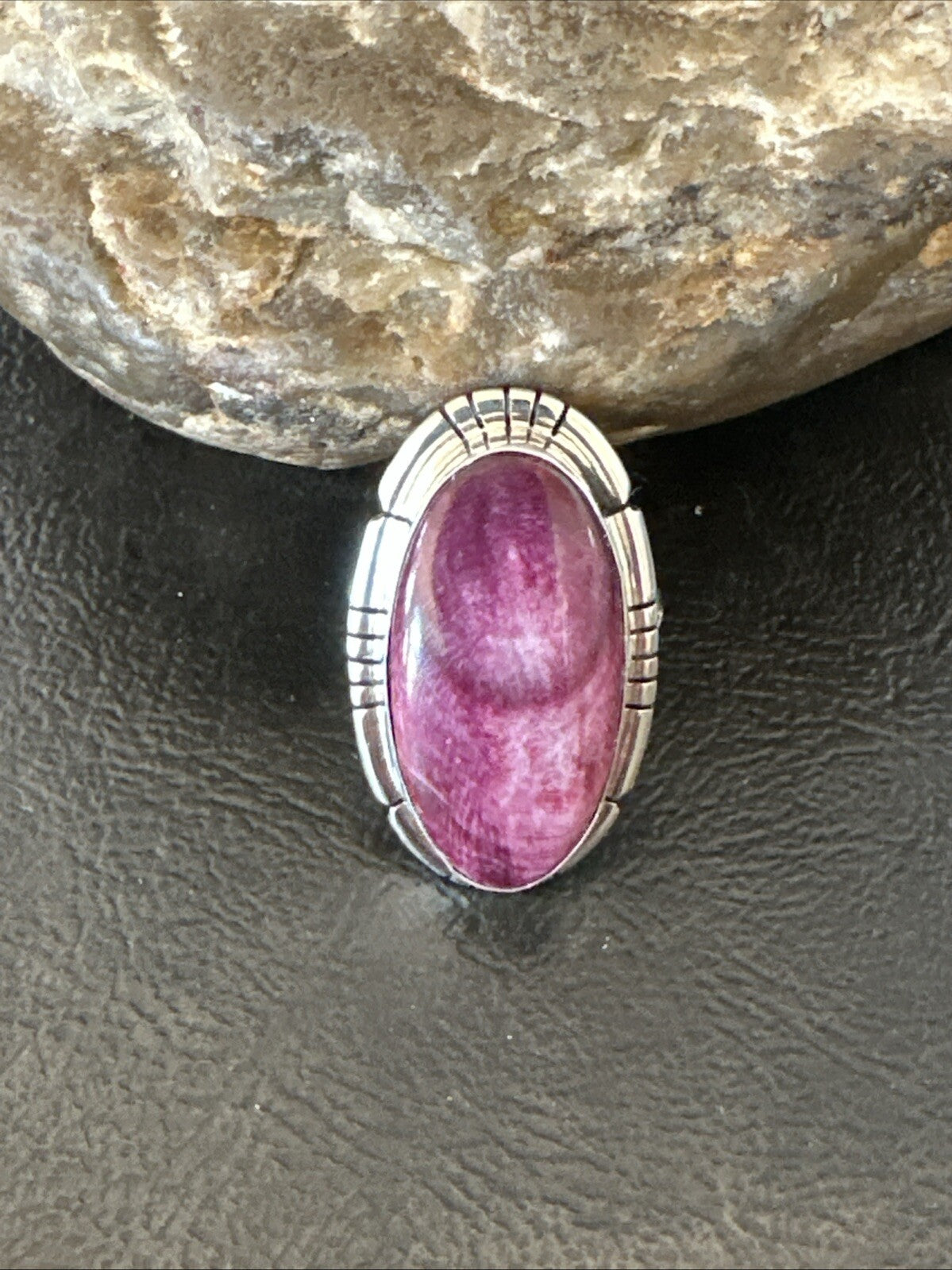 Womens Purple Spiny Oyster Navajo Sterling Silver Ring Size 6.5 18582