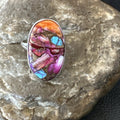 Blue Turquoise Spiny Oyster Southwestern Ring Size 8 | Sterling Silver | Authentic Native American Handmade | 18429