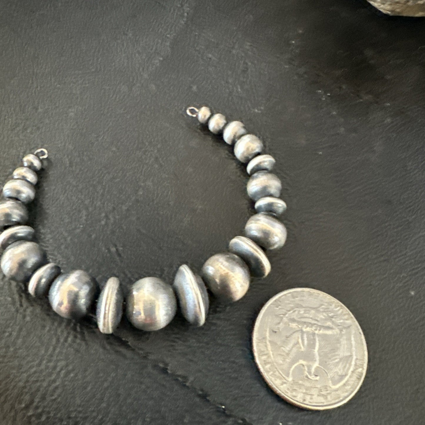 Children Navajo Pearls Sterling Silver Bead Stainless Wrap Bracelet 4.5" 19022