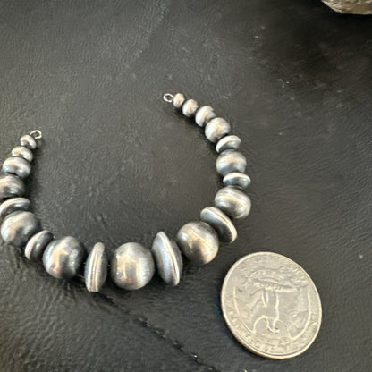 Children Navajo Pearls Sterling Silver Bead Stainless Wrap Bracelet 4.5" 19022