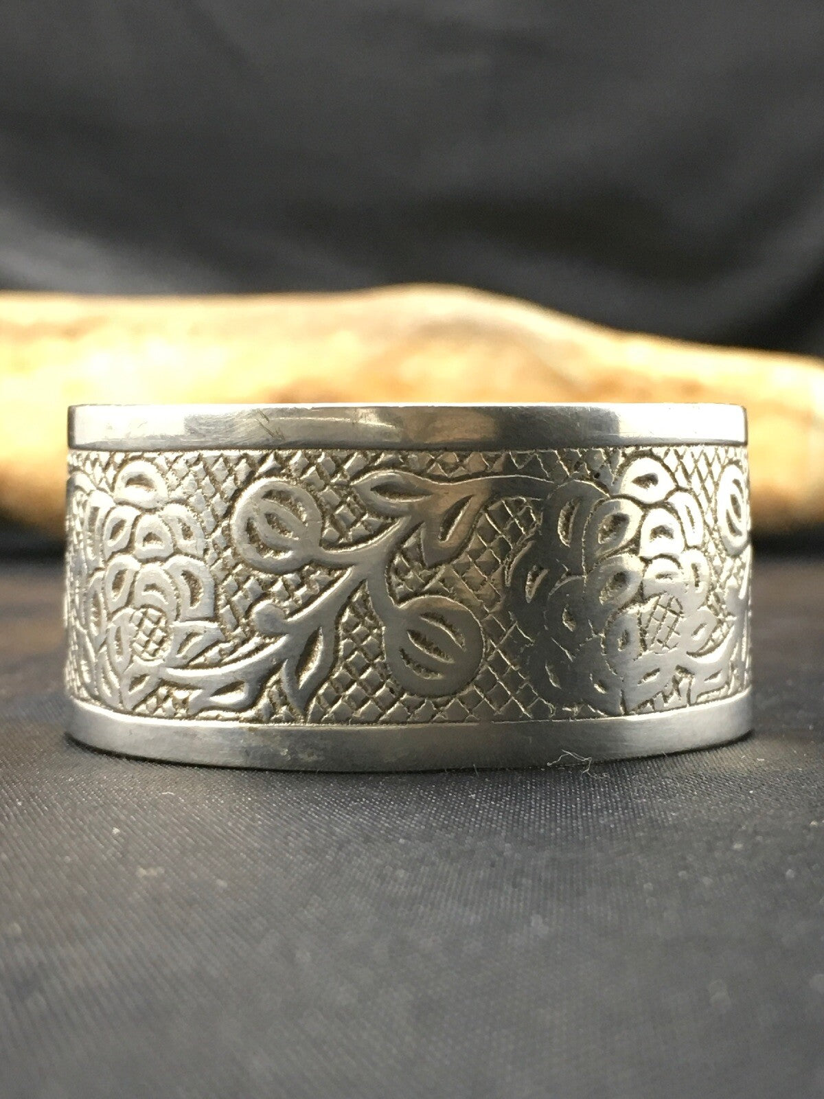 Navajo Sterling Silver Stamped Children's Cuff Bracelet 04052