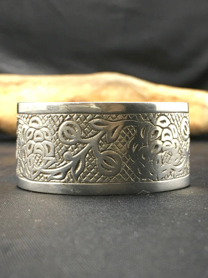 Navajo Sterling Silver Stamped Children's Cuff Bracelet 04052